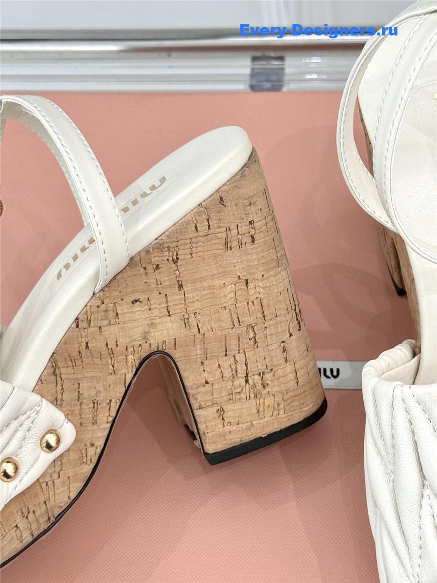 Miu Miu Quilted Platform Sandals