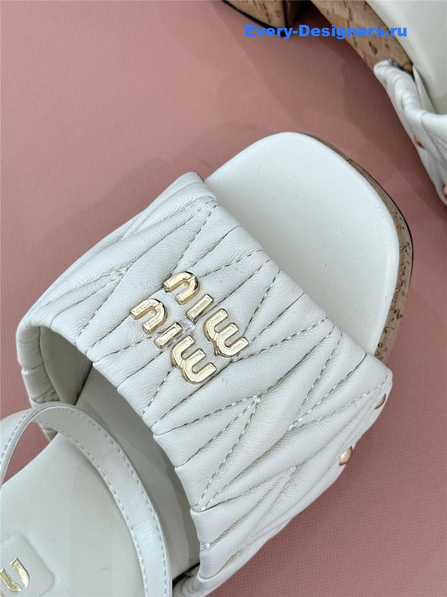 Miu Miu Quilted Platform Sandals