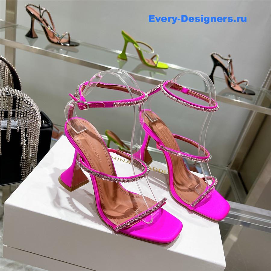 Amina Muaddi Gilda Sandals In Fuchsia
