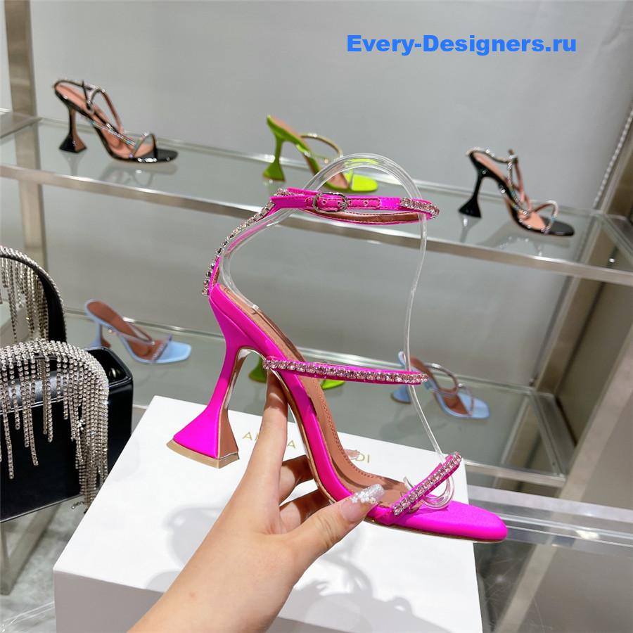 Amina Muaddi Gilda Sandals In Fuchsia