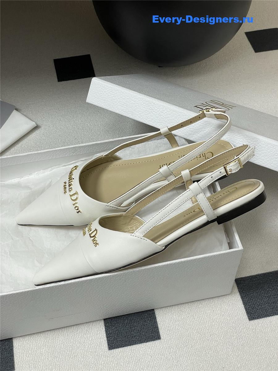 D10r white slingback flats
