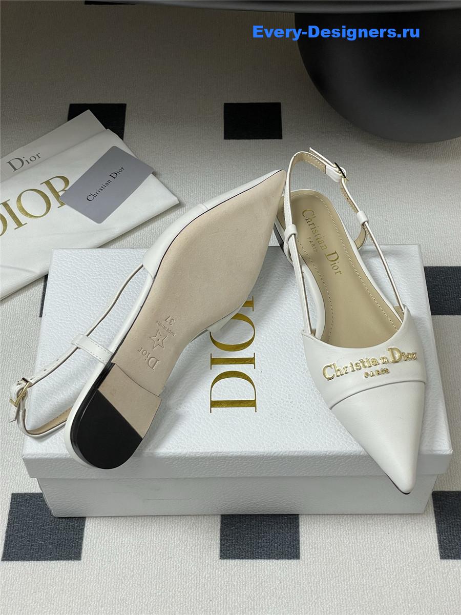 D10r white slingback flats