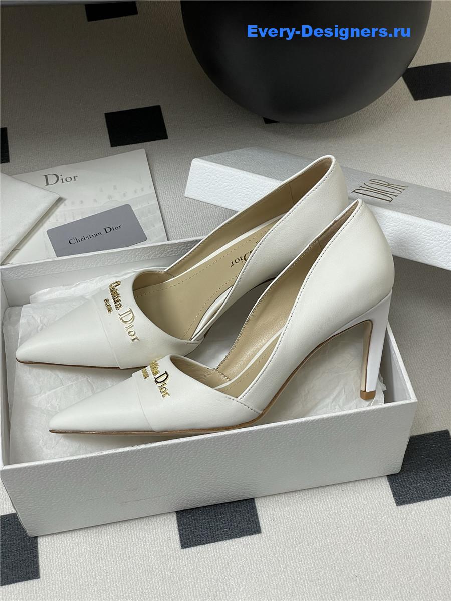 D10r white calfskin pumps