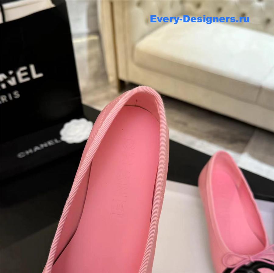 Ch**el cc logo ballet flats in pink