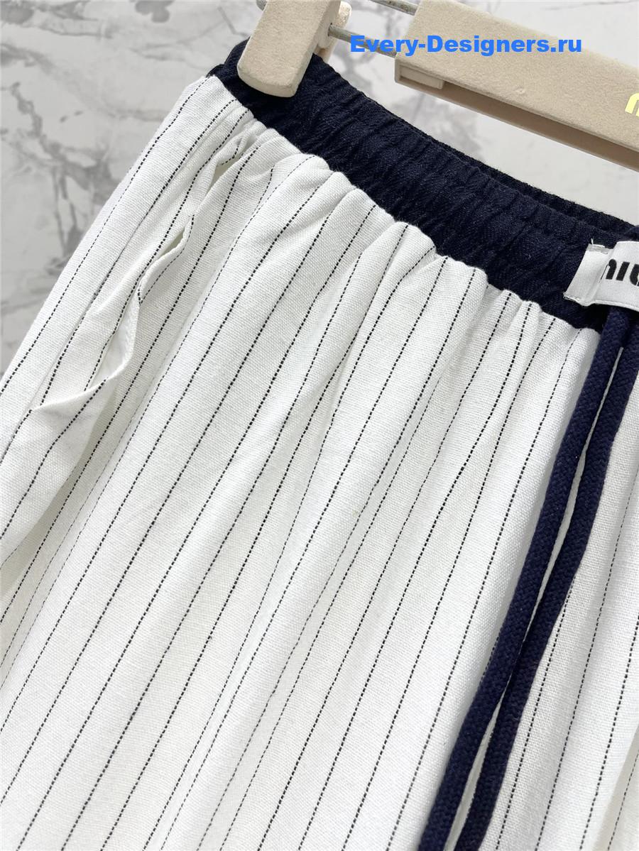 Miu Miu Logo Stripe Trousers