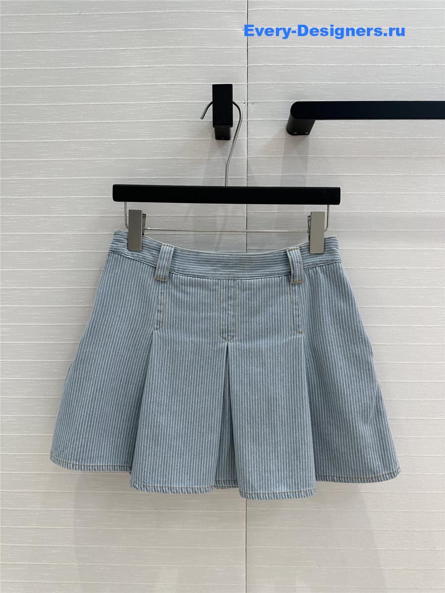 Miu Miu Light Blue Denim Skirt