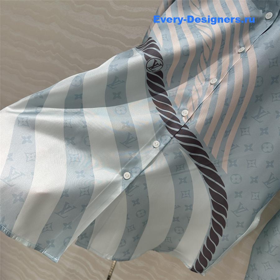 l0vis Vvtt0n lv wave print silk shirt