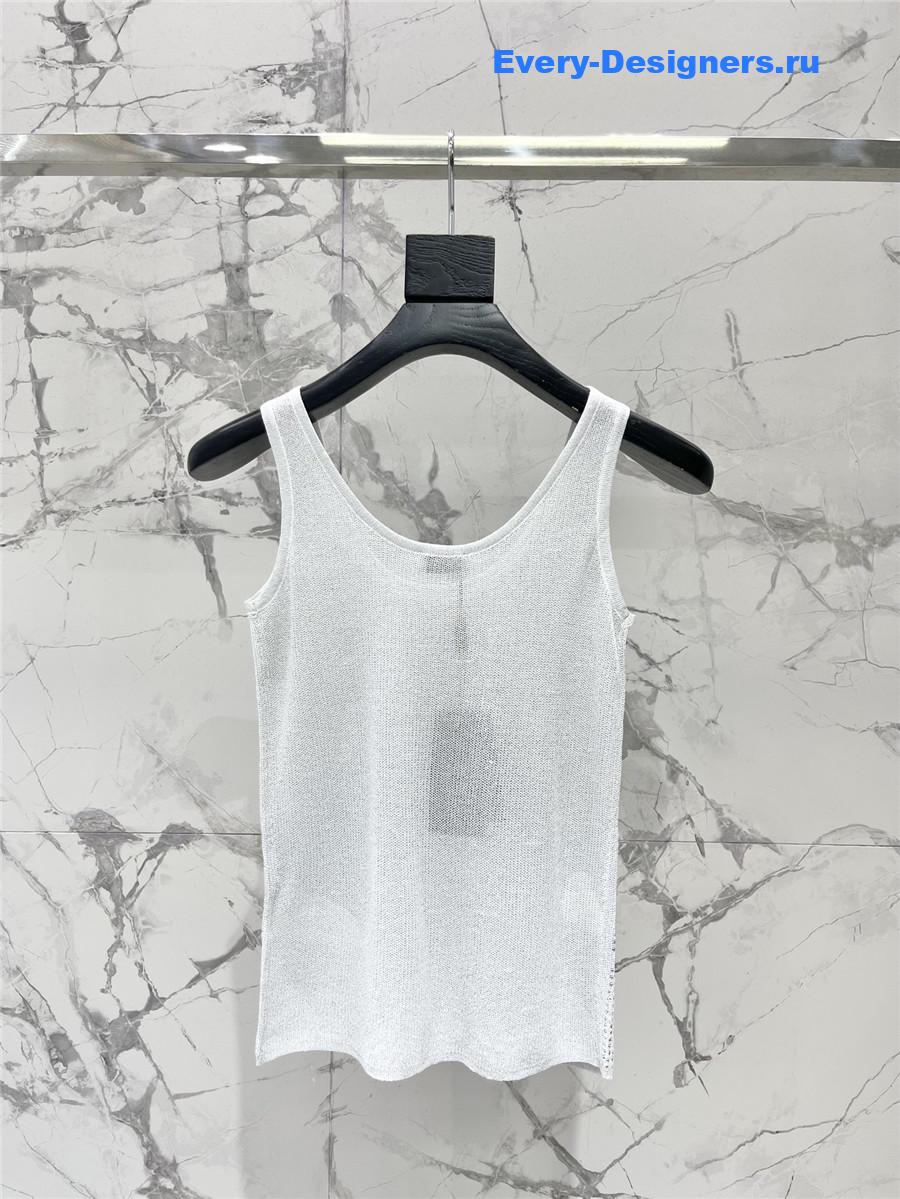 Sa1nt Lau*nt white sequined vest