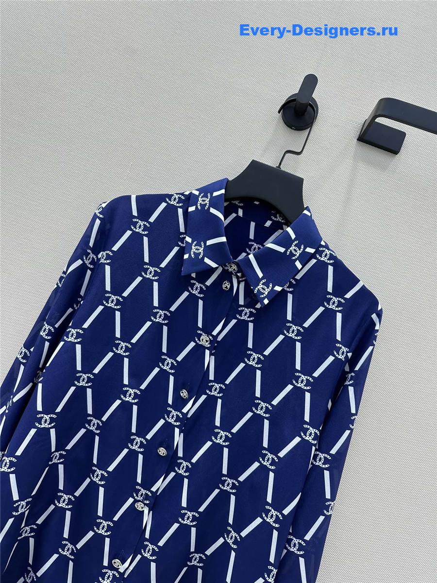 Ch**el blue silk shirt