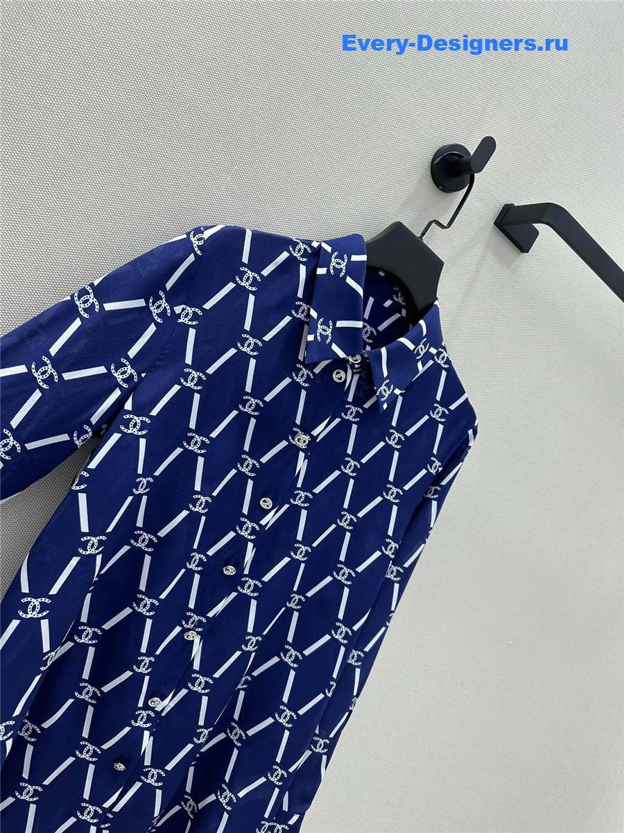 Ch**el blue silk shirt
