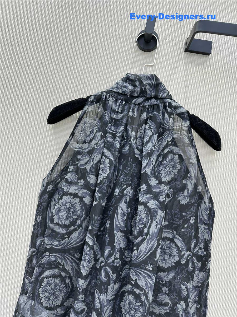 Va1e*ntin0 blue leopard silk top
