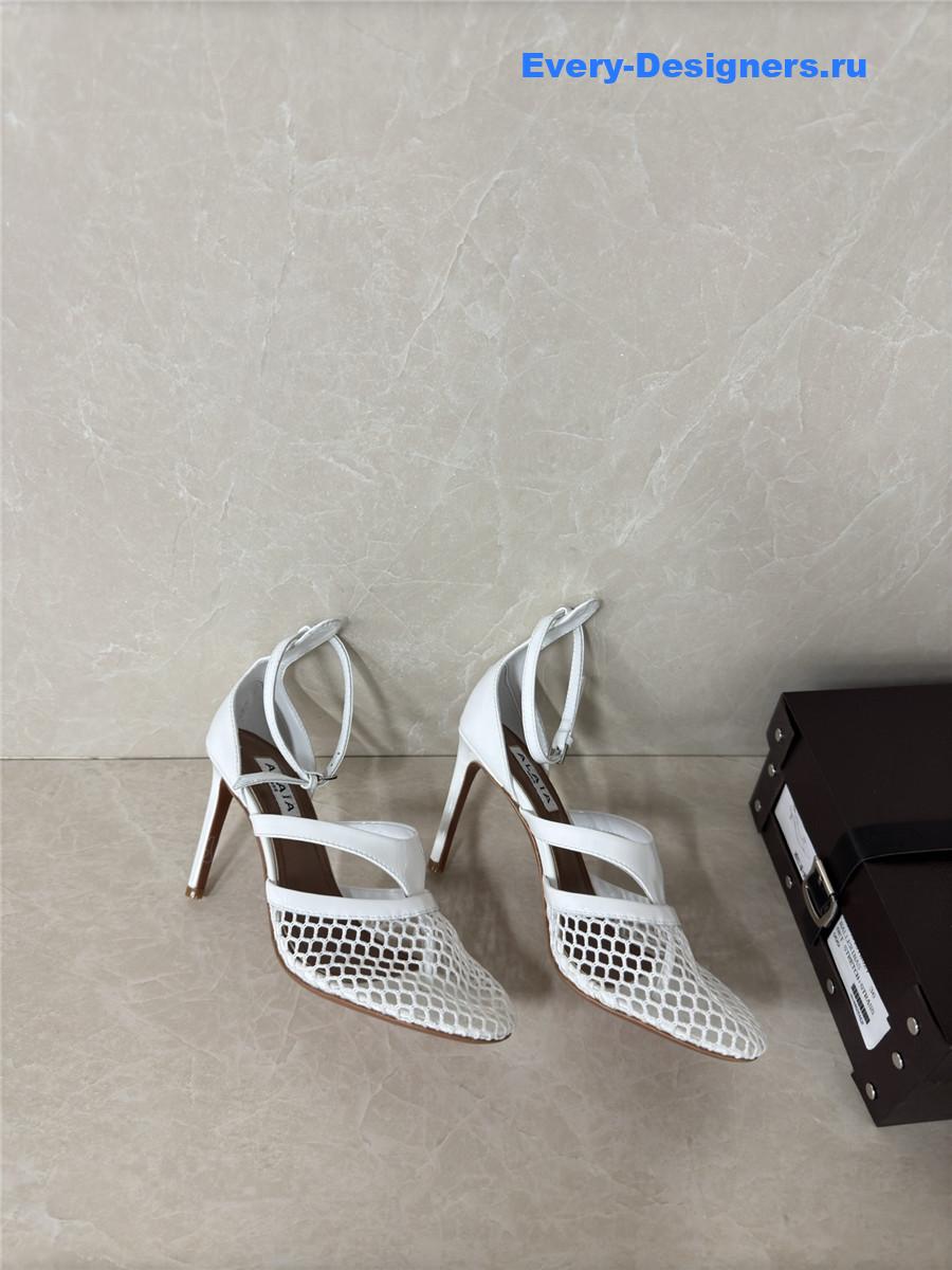 Alaïa White Fishnet Pumps