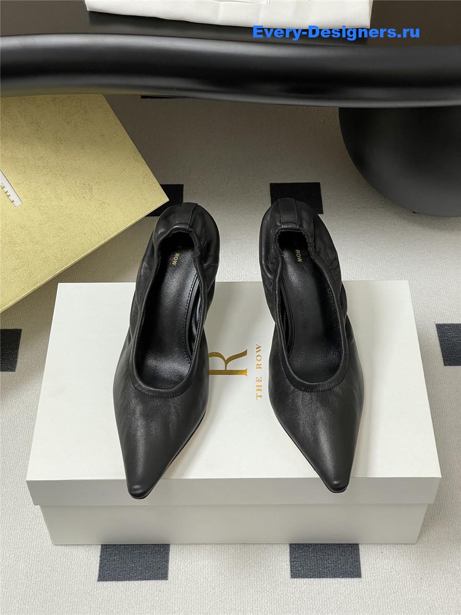 The R0w liisa black leather pumps