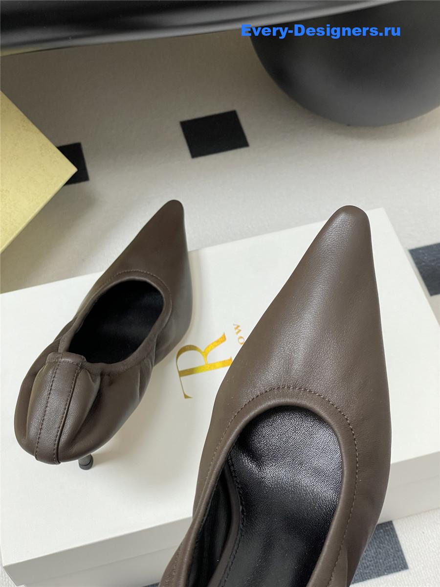 The R0w liisa brown leather pumps