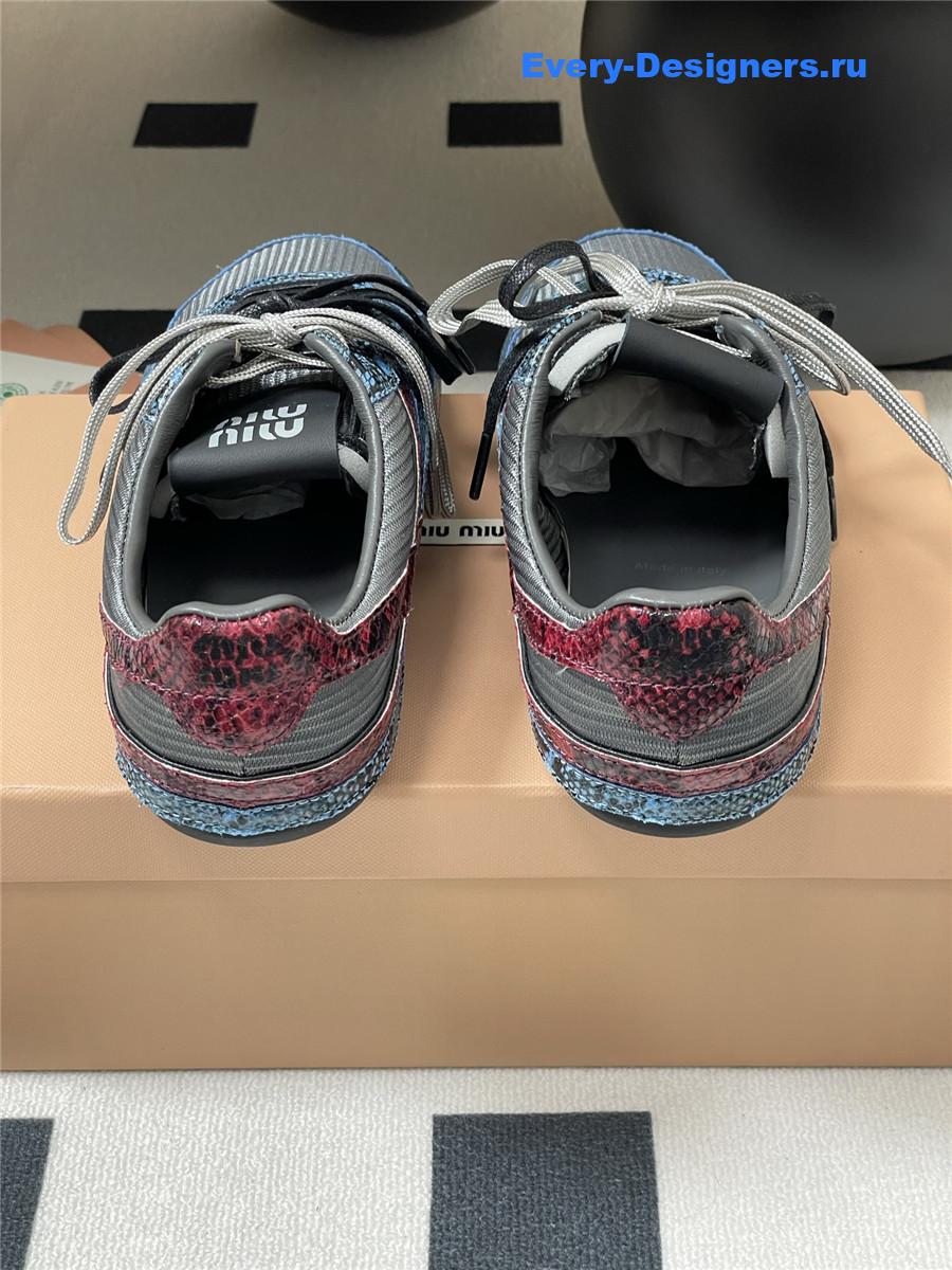 Miu Miu Blue Snakeskin Sneakers