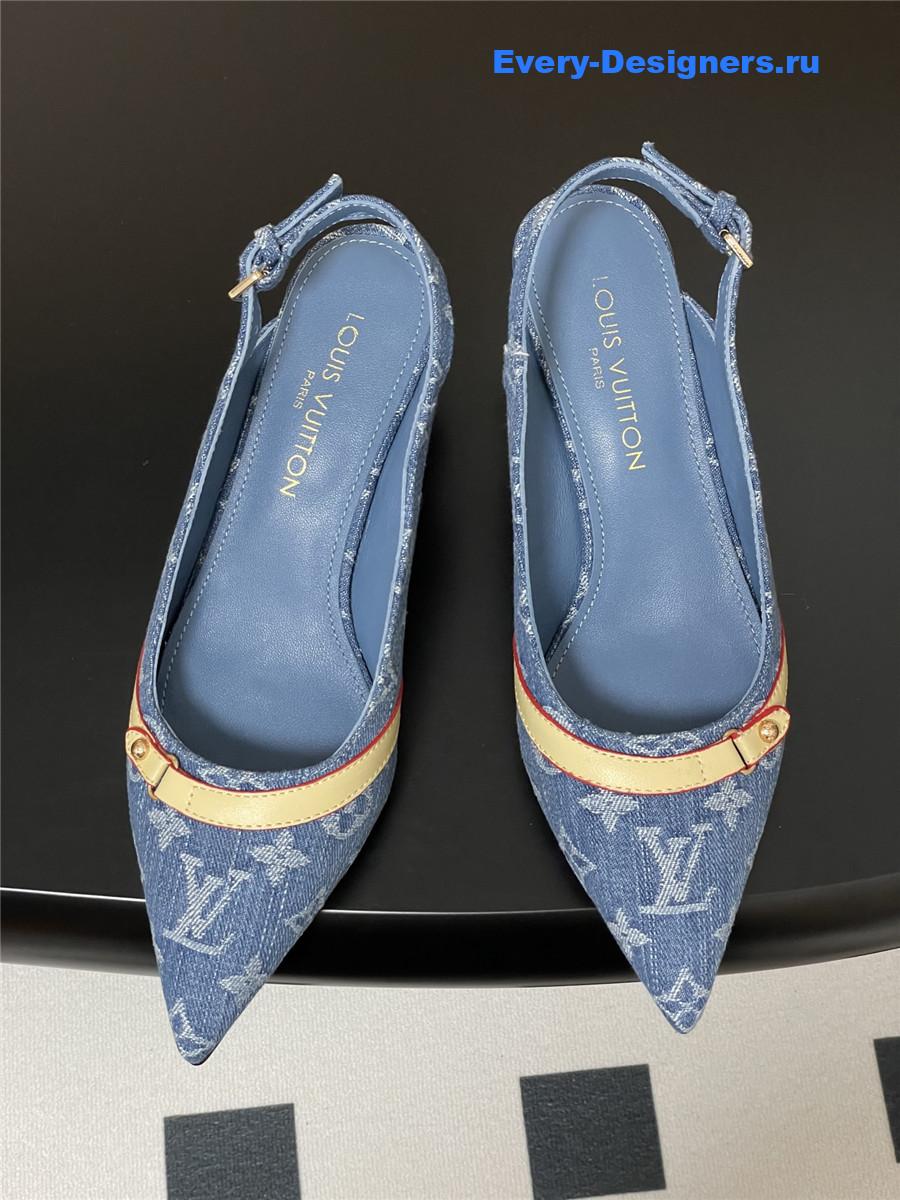 l0vis Vvtt0n monogram denim slingbacks