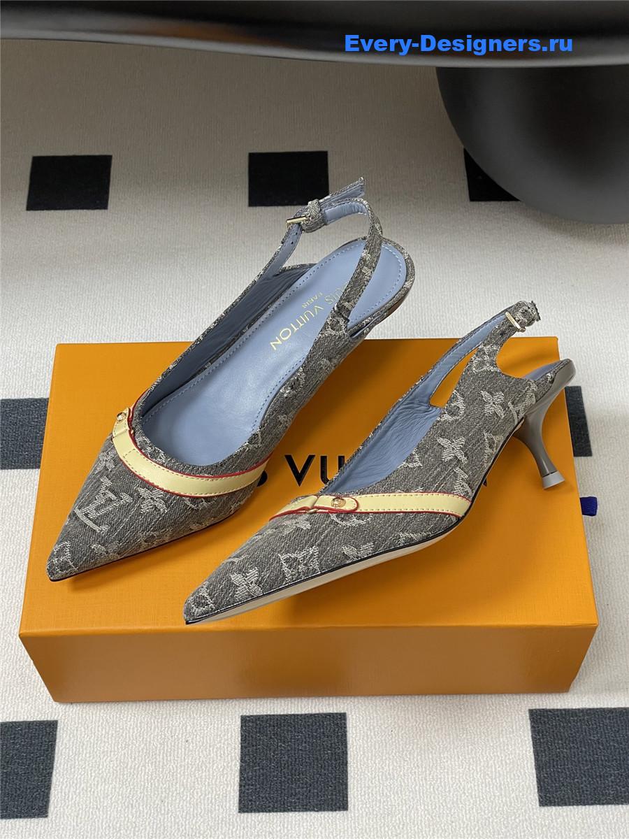 l0vis Vvtt0n grey denim slingbacks