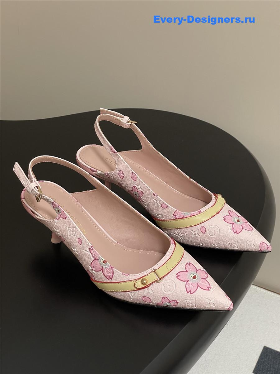 l0vis Vvtt0n pink sakura slingbacks