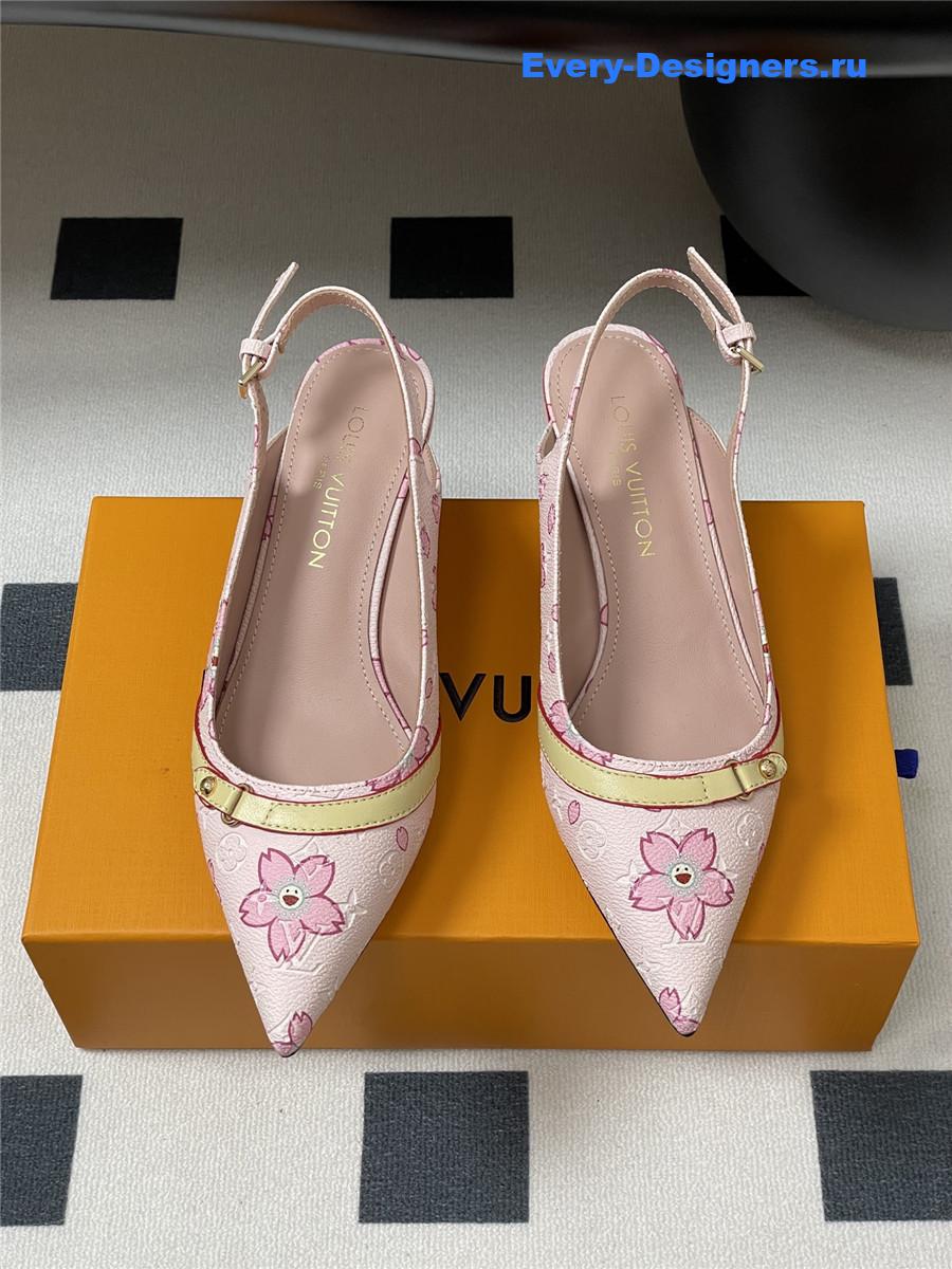 l0vis Vvtt0n pink sakura slingbacks