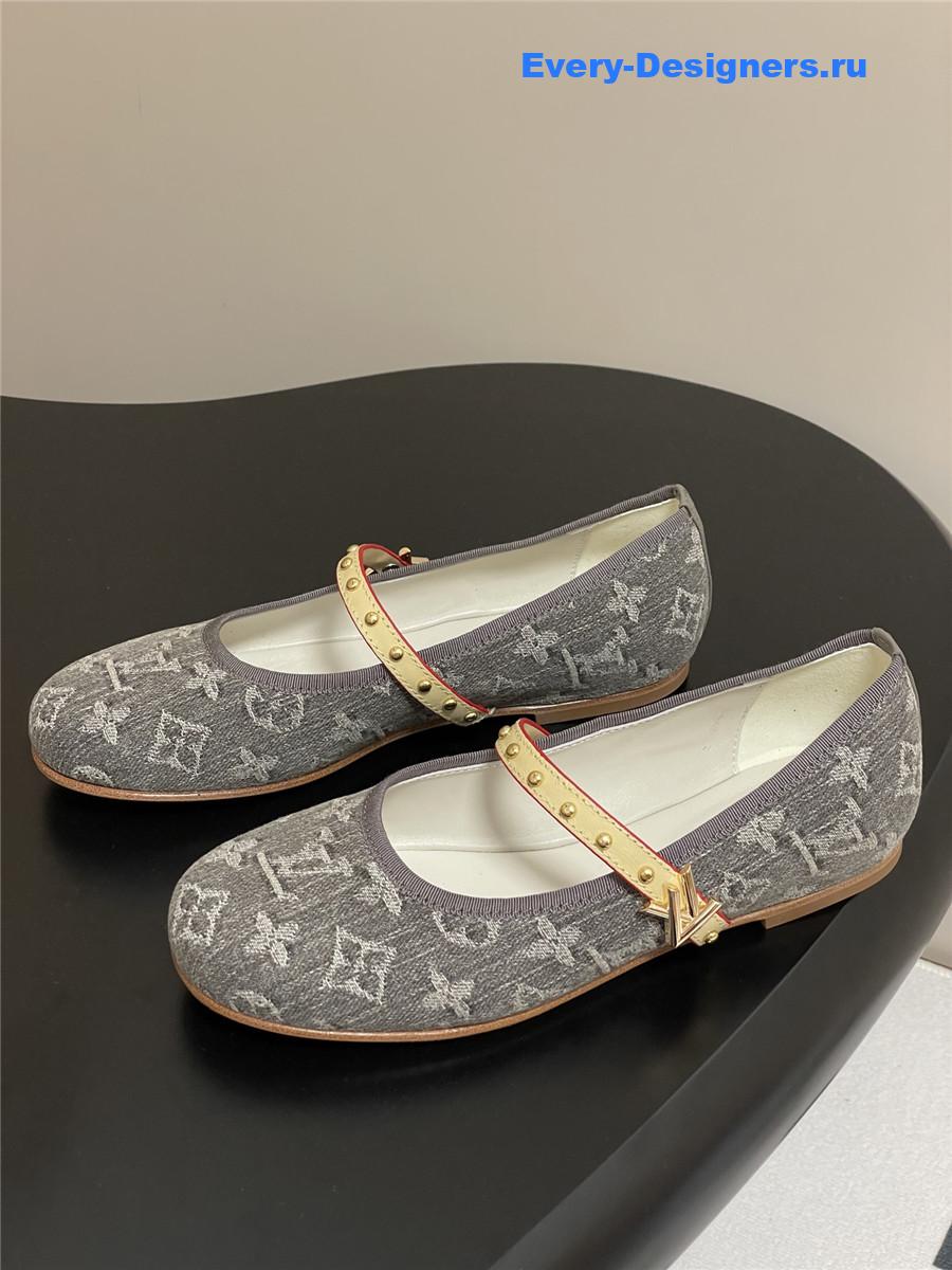 l0vis Vvtt0n grey denim romy flats