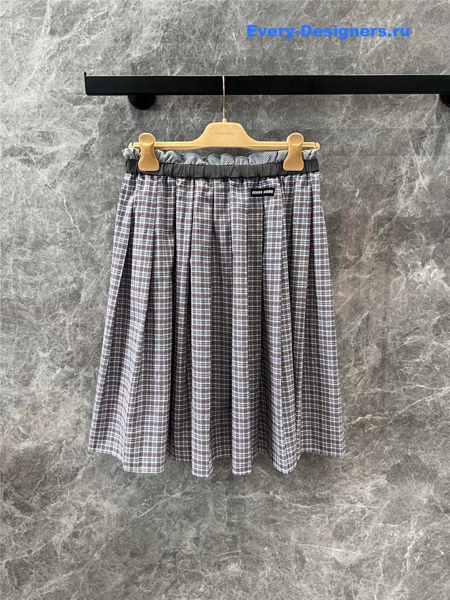 Miu Miu Checked Cord Skirt