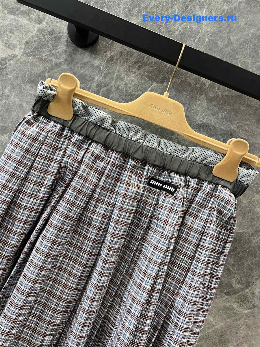 Miu Miu Checked Cord Skirt