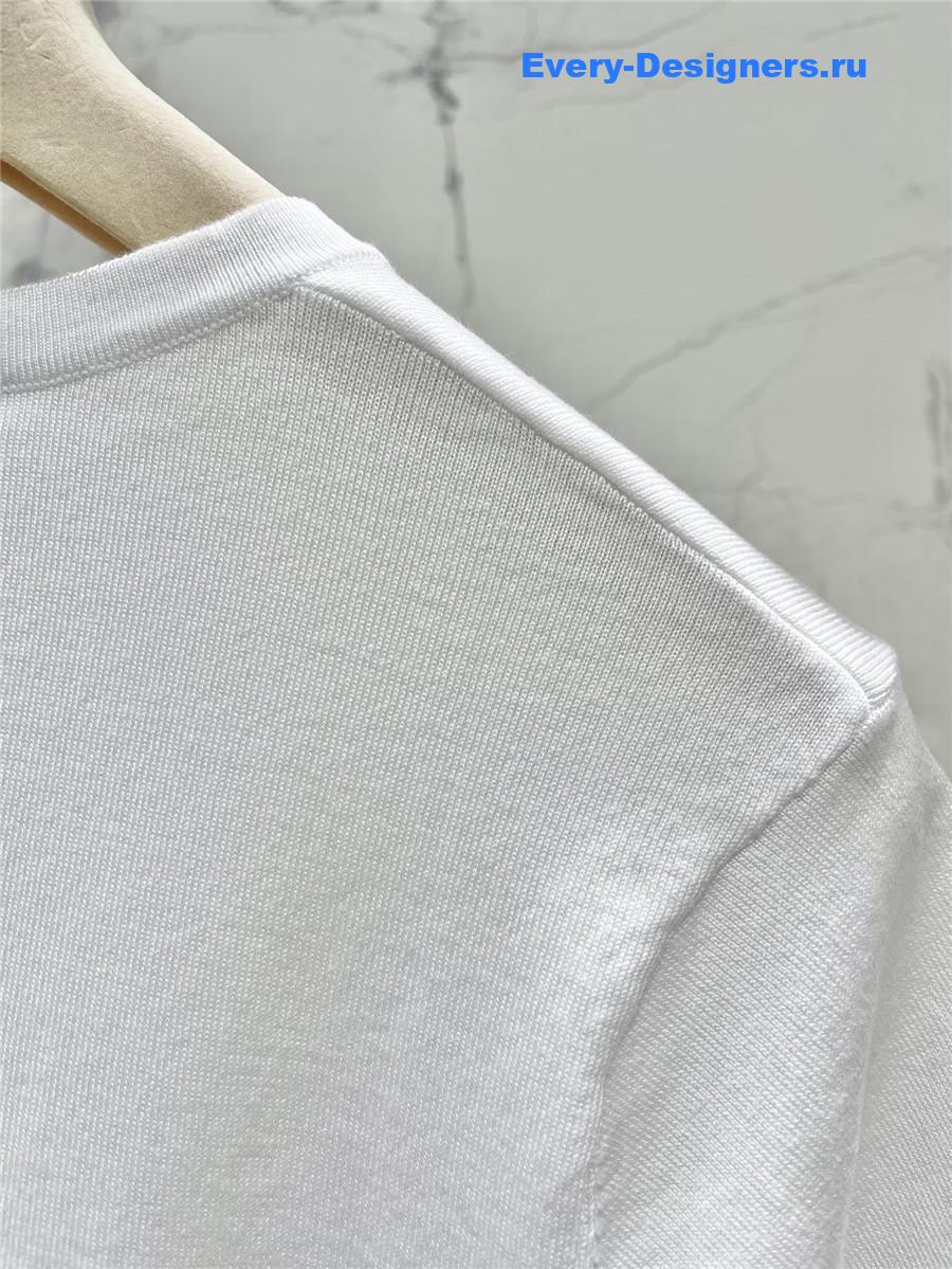 Miu Miu White Knitted Short Sleeves
