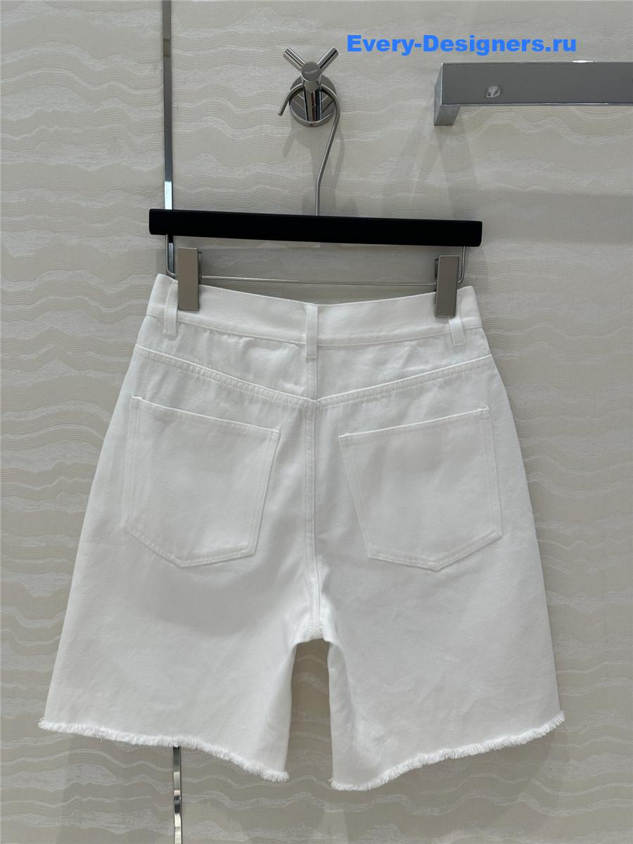 Pra*a white denim shorts