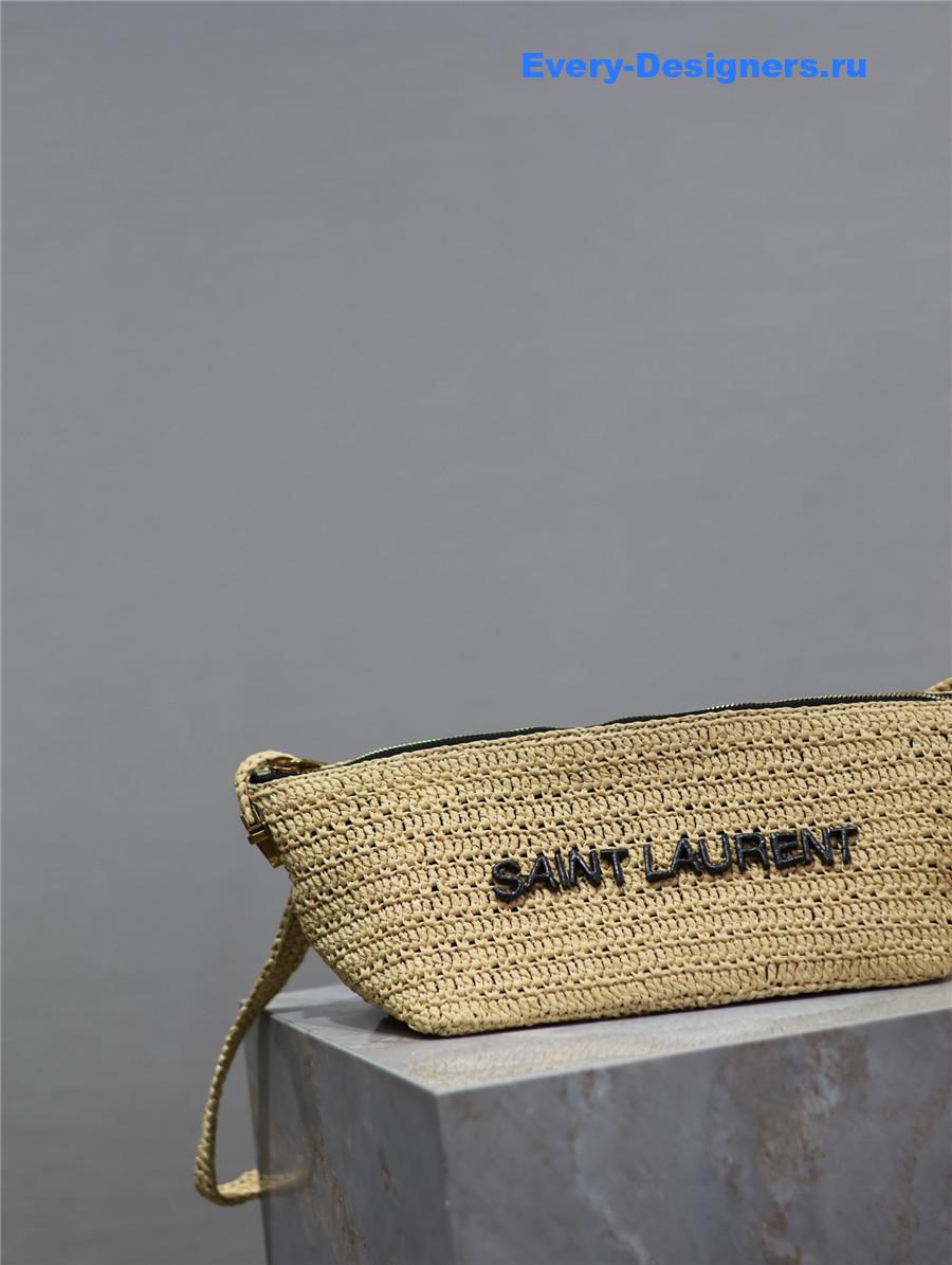 Sa1nt Lau*nt le rafia crossbody bag in brown