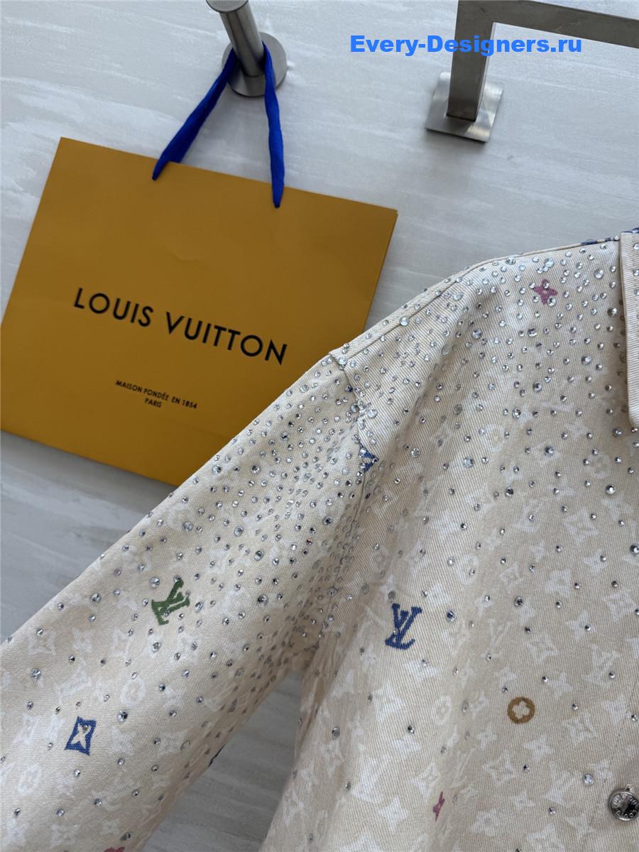 l0vis Vvtt0n rhinestone denim shirt