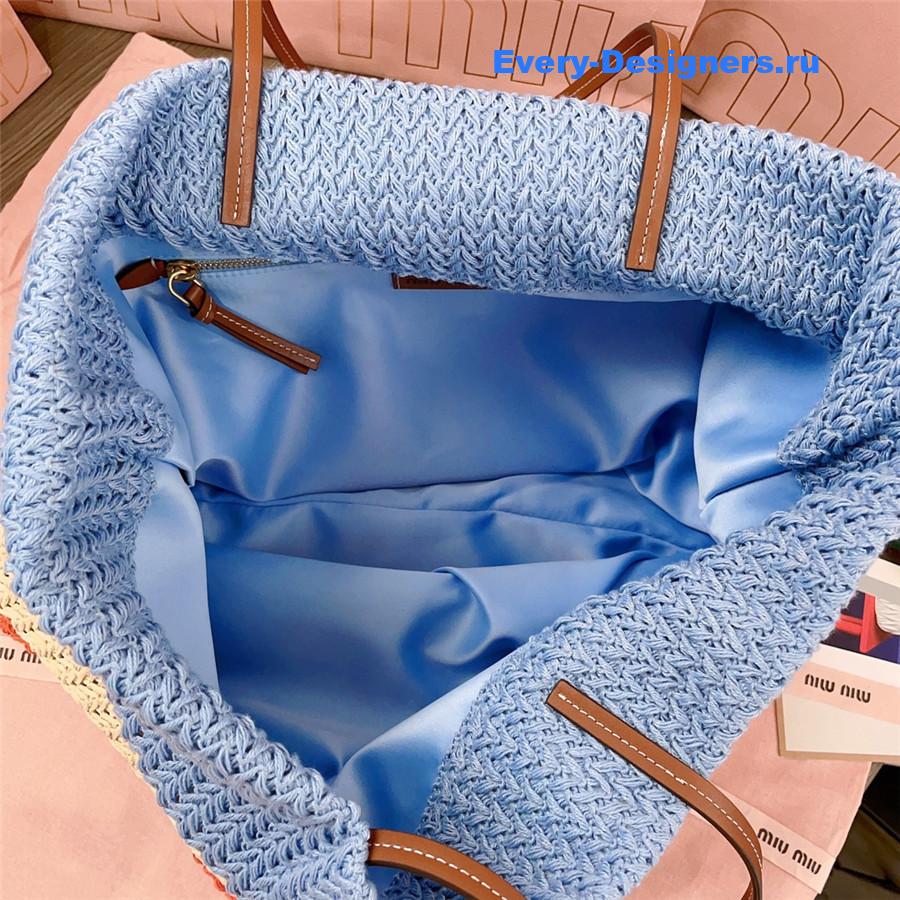 Miu Miu Tessuto Striped Crochet Tote
