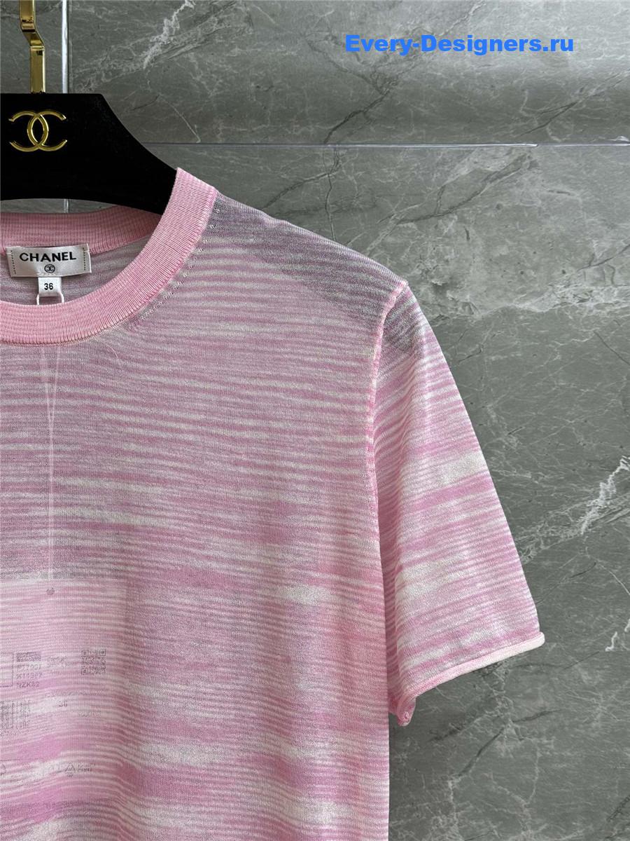 Ch**el pink transparent knit top
