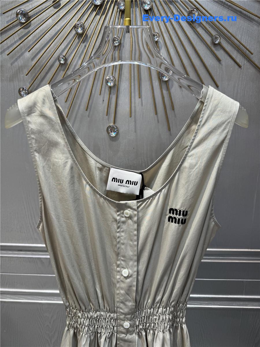 Miu Miu Limestone Panama Dress
