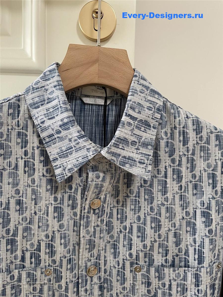 D10r oblique kasuri denim overshirt
