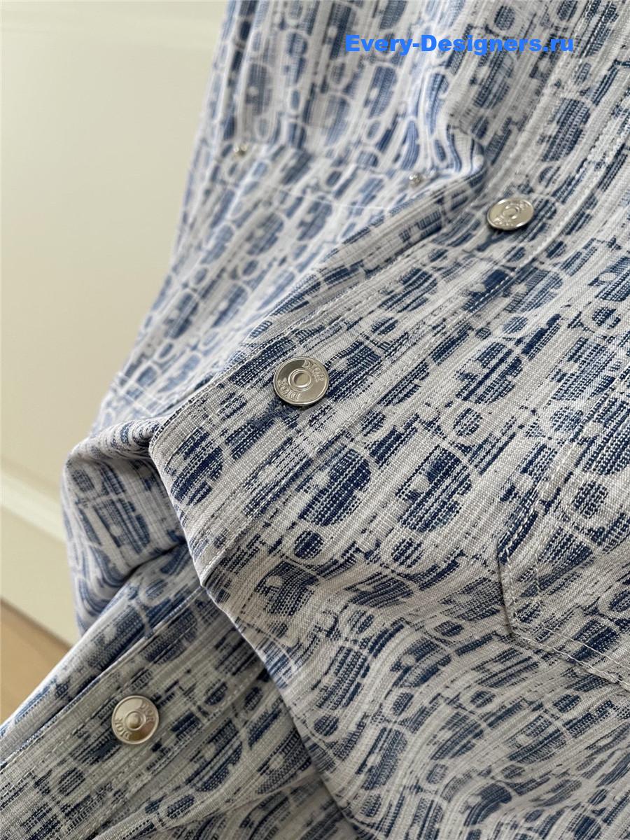 D10r oblique kasuri denim overshirt