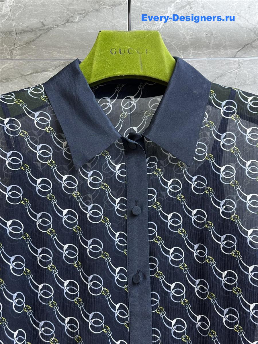 Gvc*1 black printed silk shirt