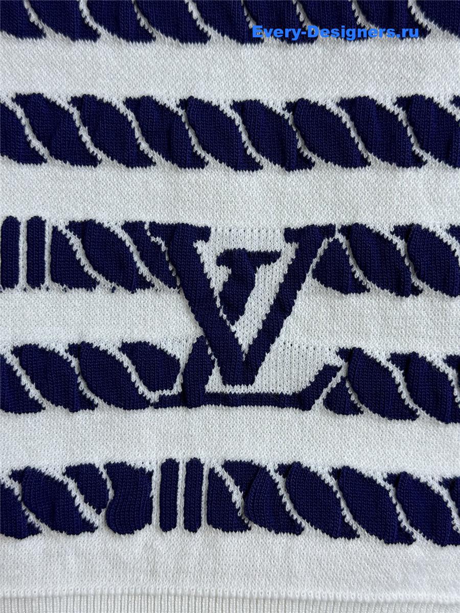 l0vis Vvtt0n rope stripes knit top
