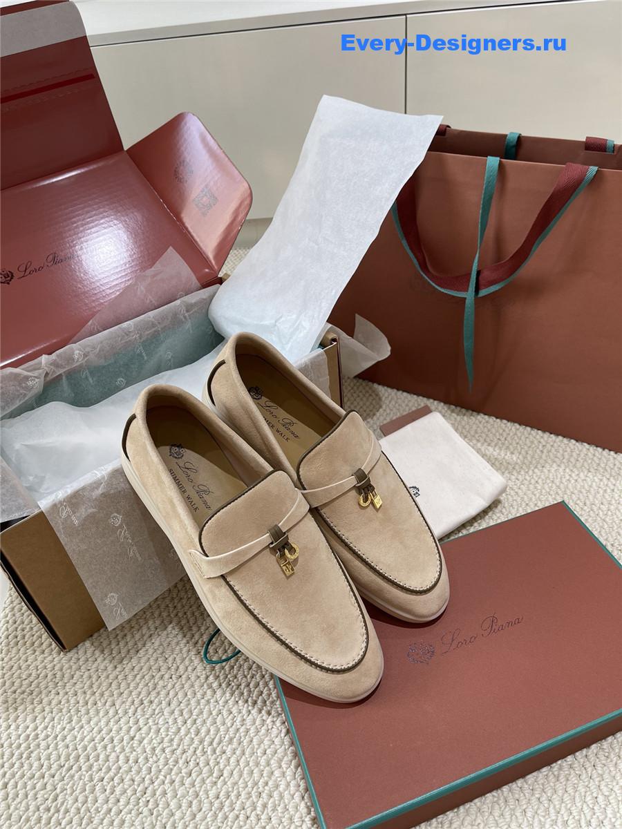 L0r0 P1ana beige suede loafers