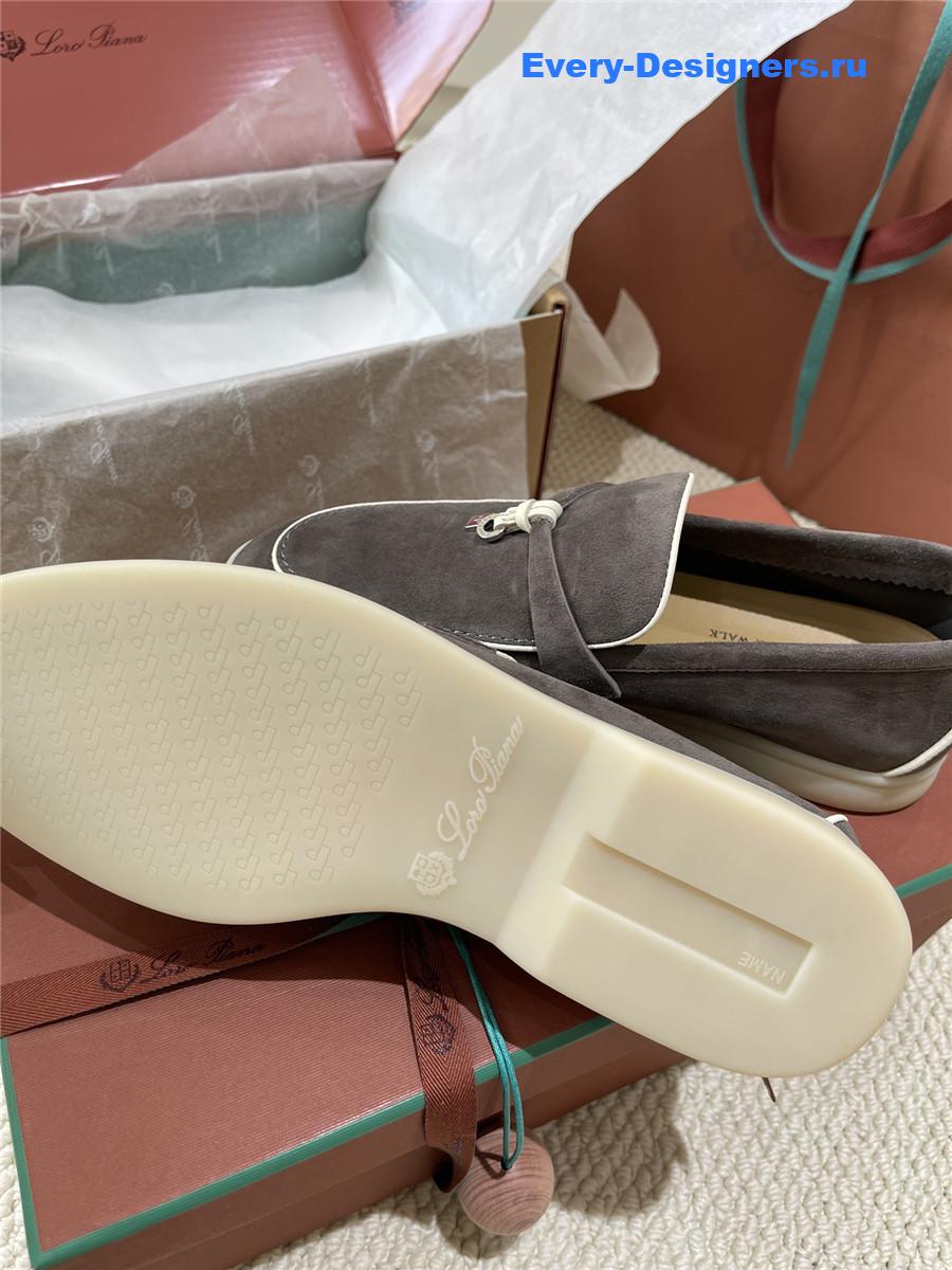 L0r0 P1ana dark grey suede loafers