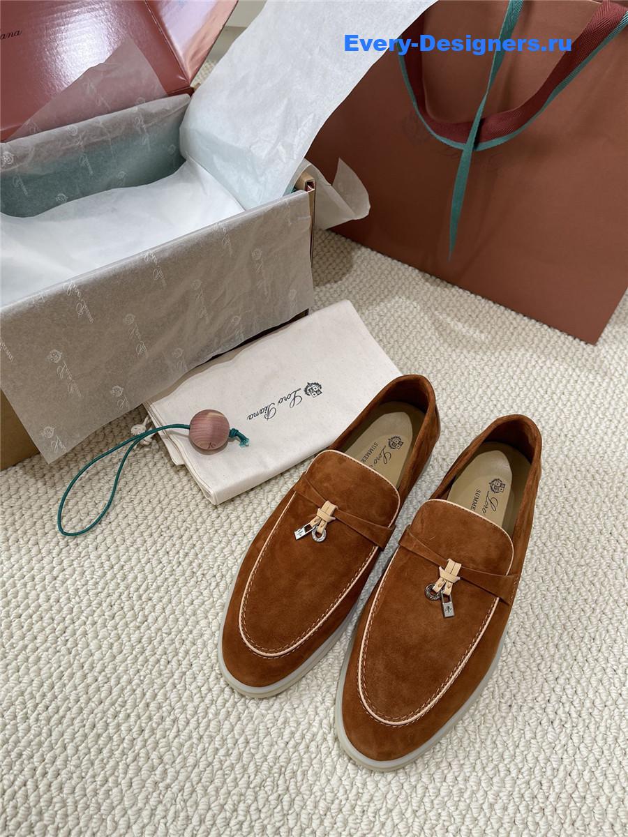L0r0 P1ana brown suede loafers