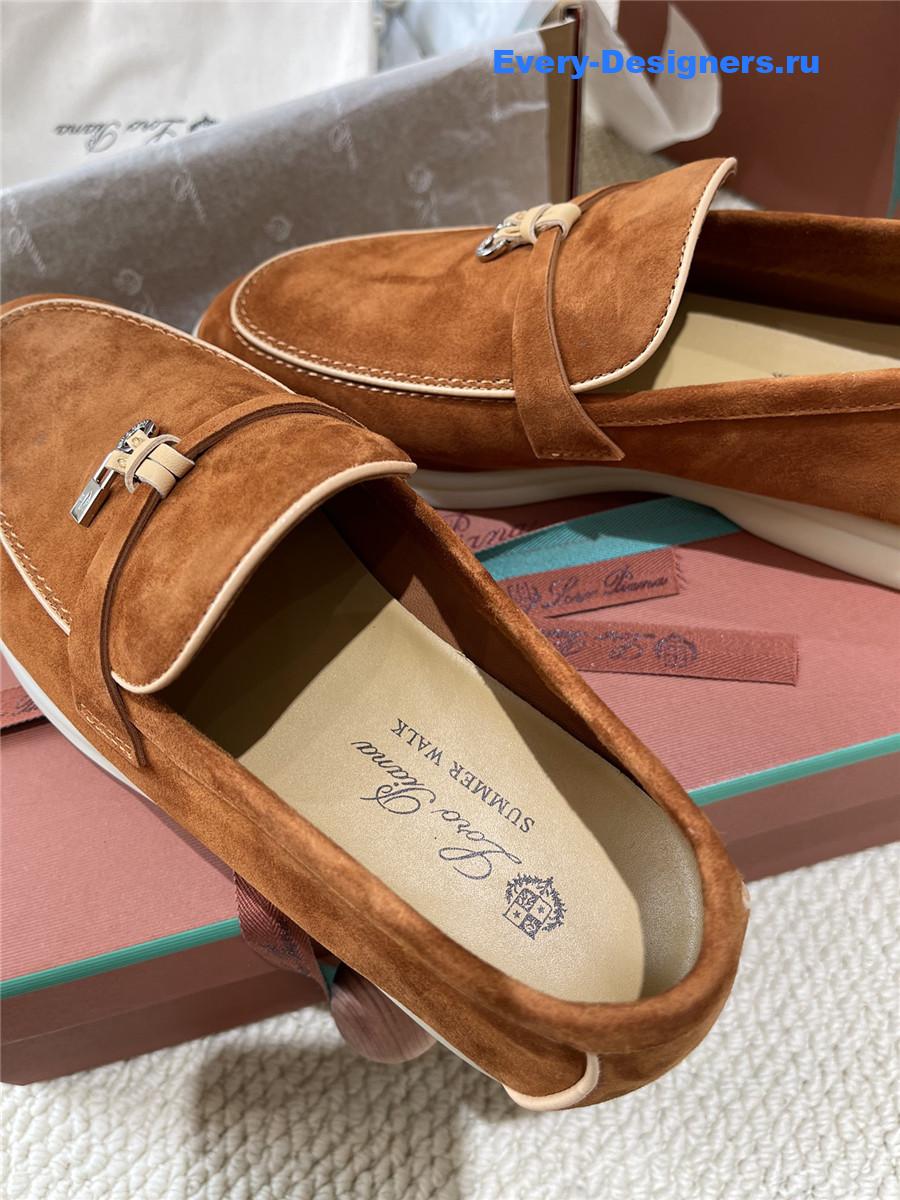 L0r0 P1ana brown suede loafers