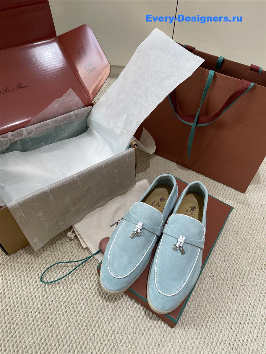 L0r0 P1ana light blue suede loafers