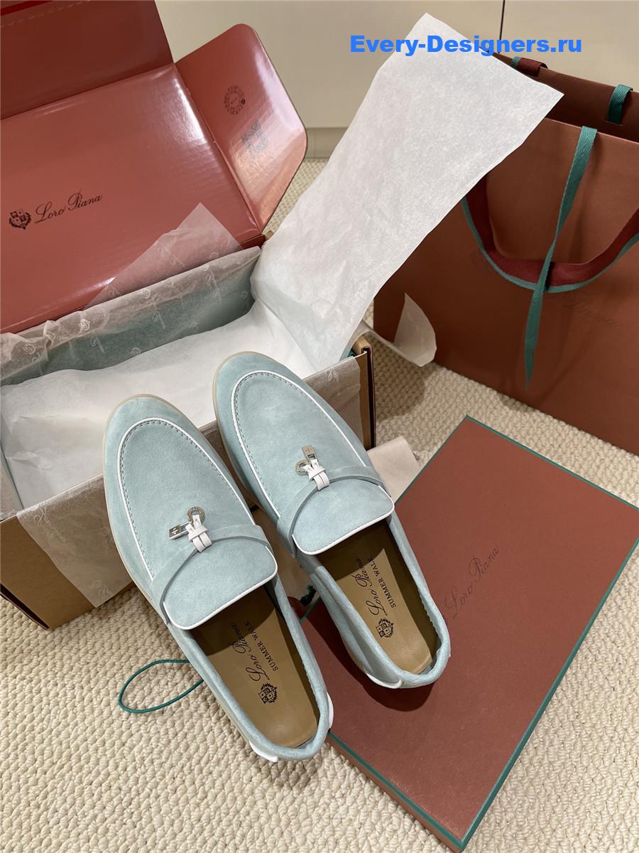 L0r0 P1ana light blue suede loafers