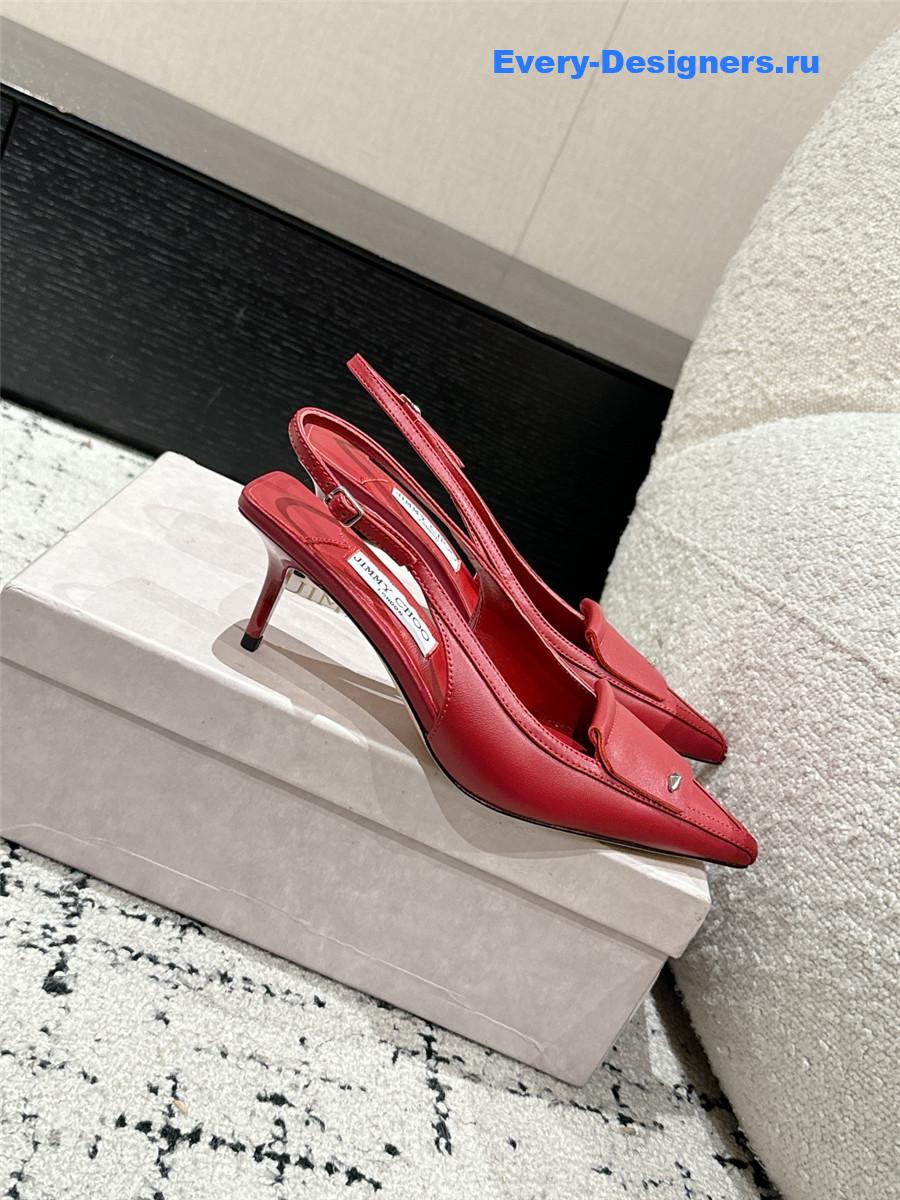J1m*y Ch00 frances red slingback pumps