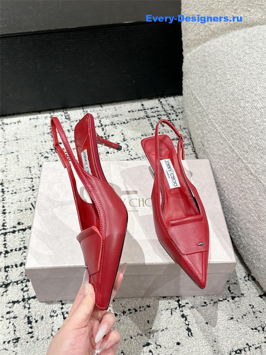 J1m*y Ch00 frances red slingback pumps