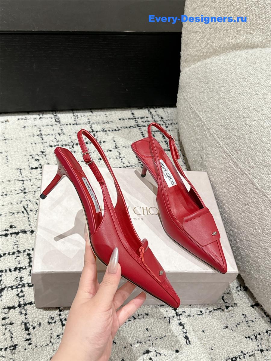 J1m*y Ch00 frances red slingback pumps