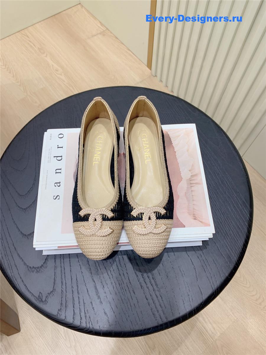 Ch**el cc raffia ballet flats