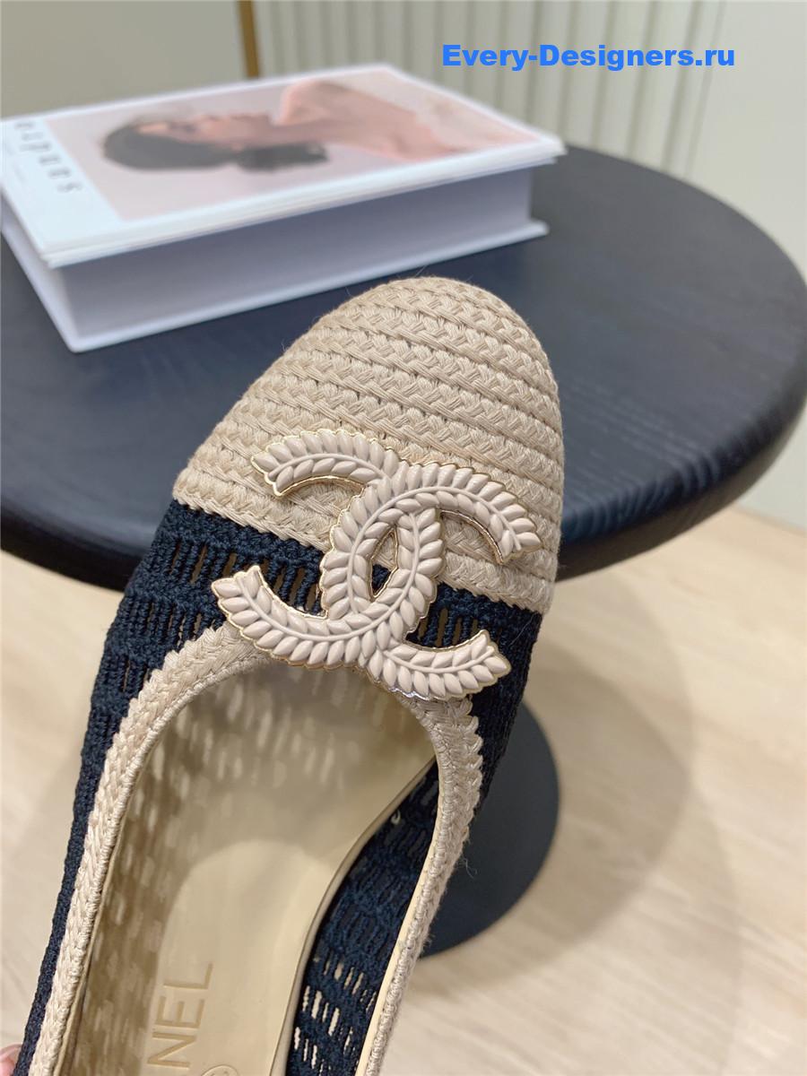 Ch**el cc raffia ballet flats