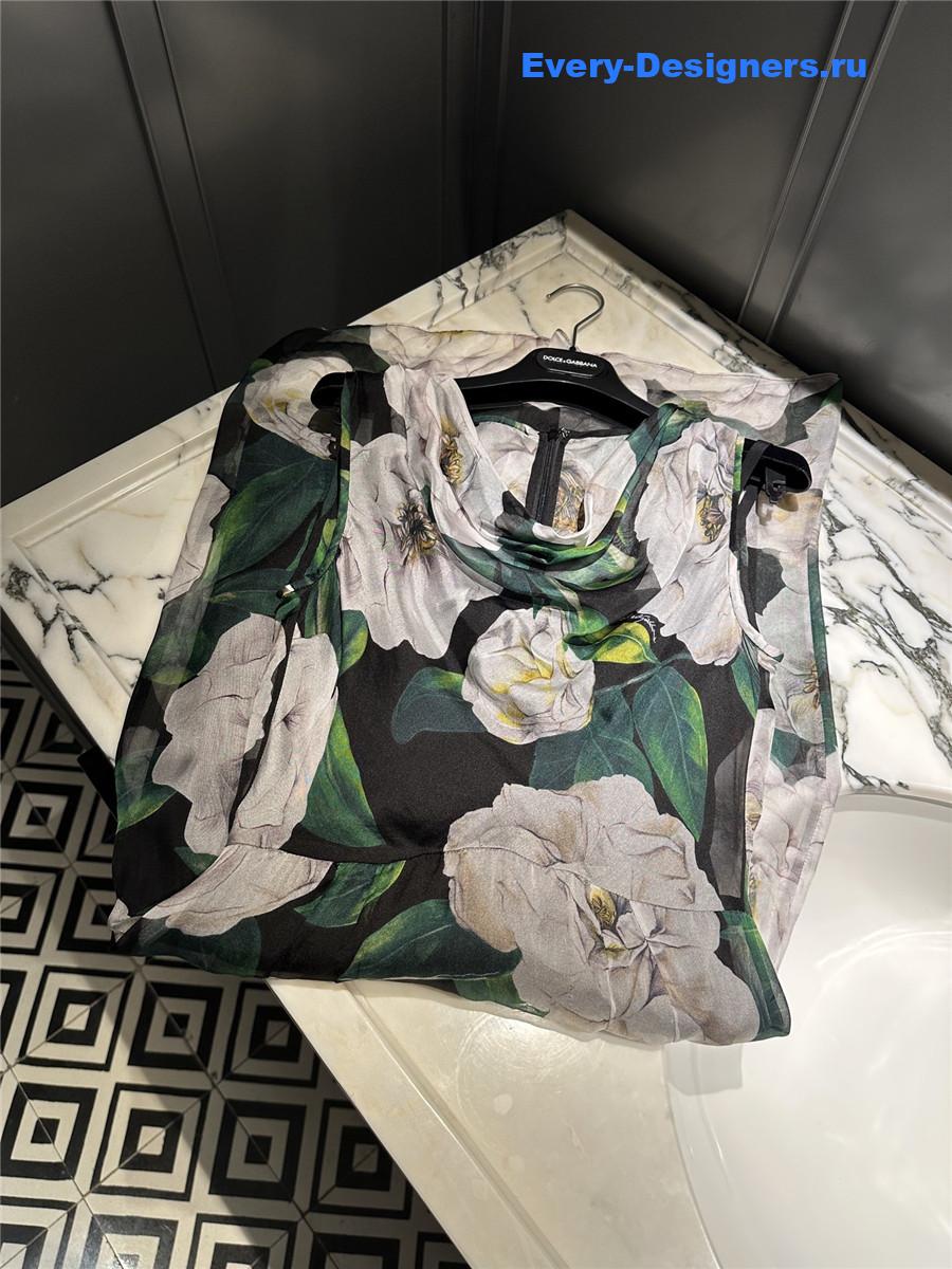 Dolce & Gabbana Floral Silk Chiffon Dress
