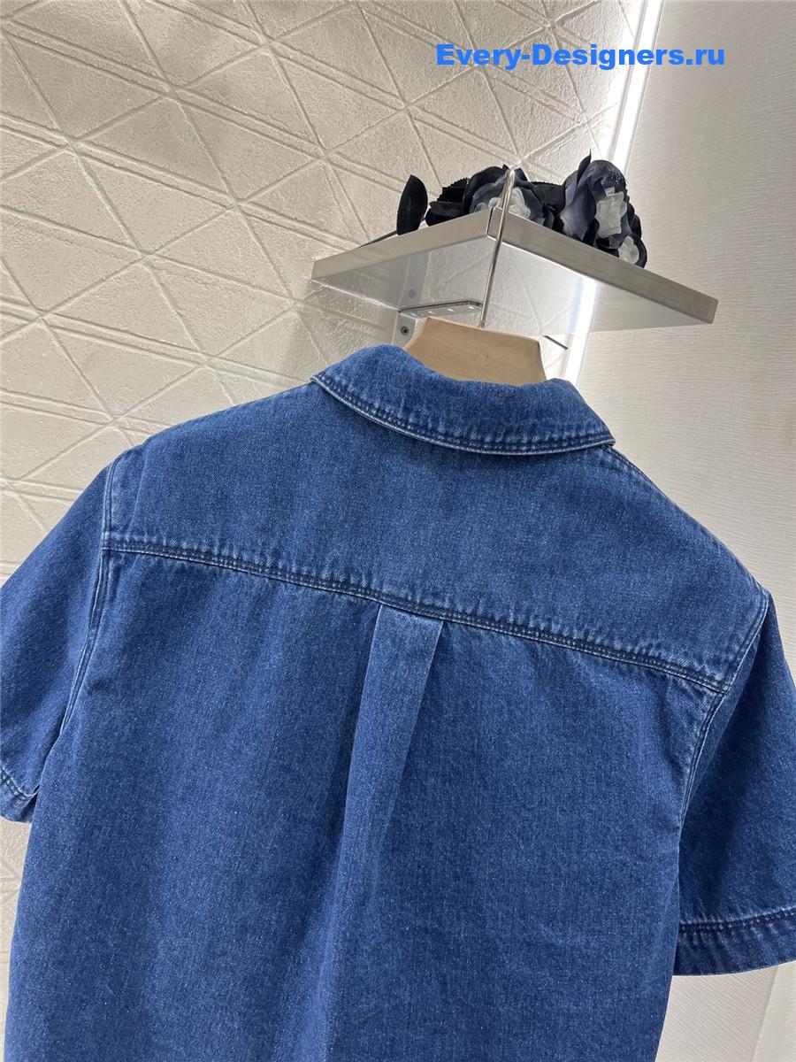 L0ew* denim blue short sleeve shirt